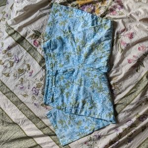 Vintage light blue floral jeans